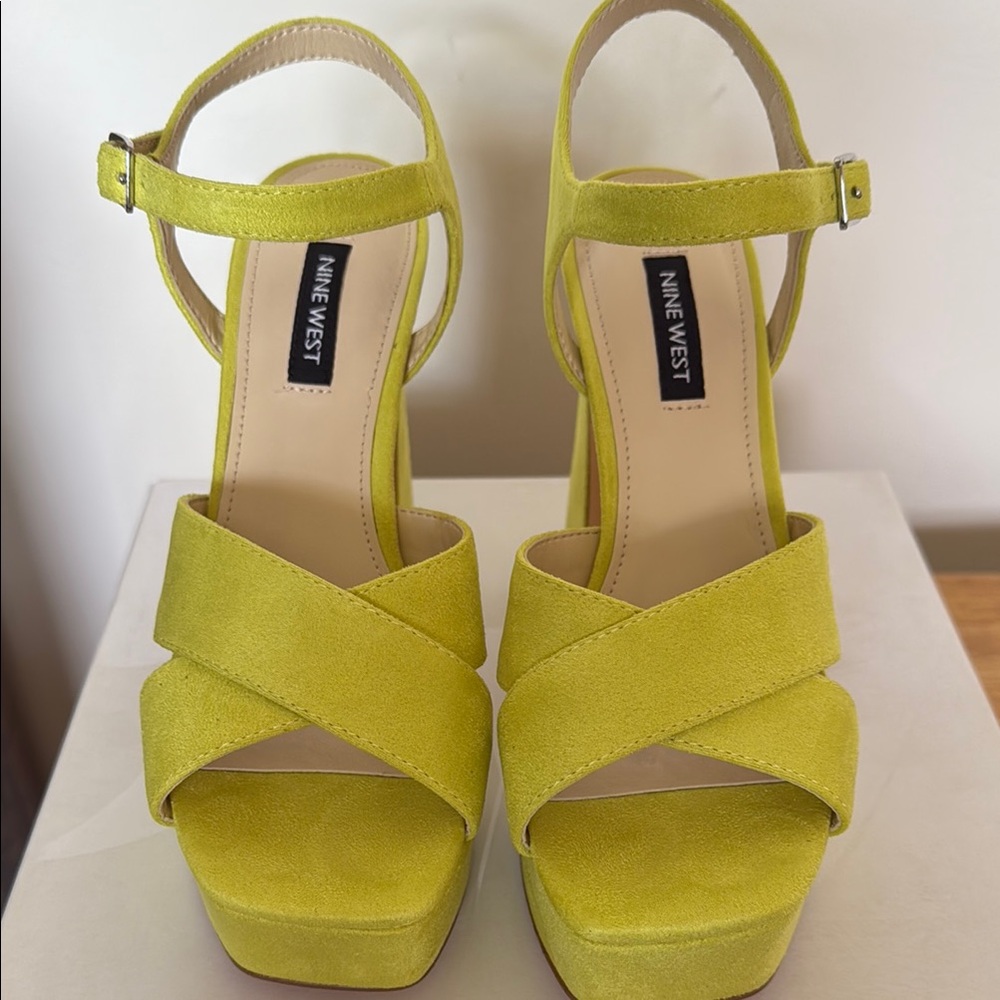 Nine West Women's Yellow Platform Sandals